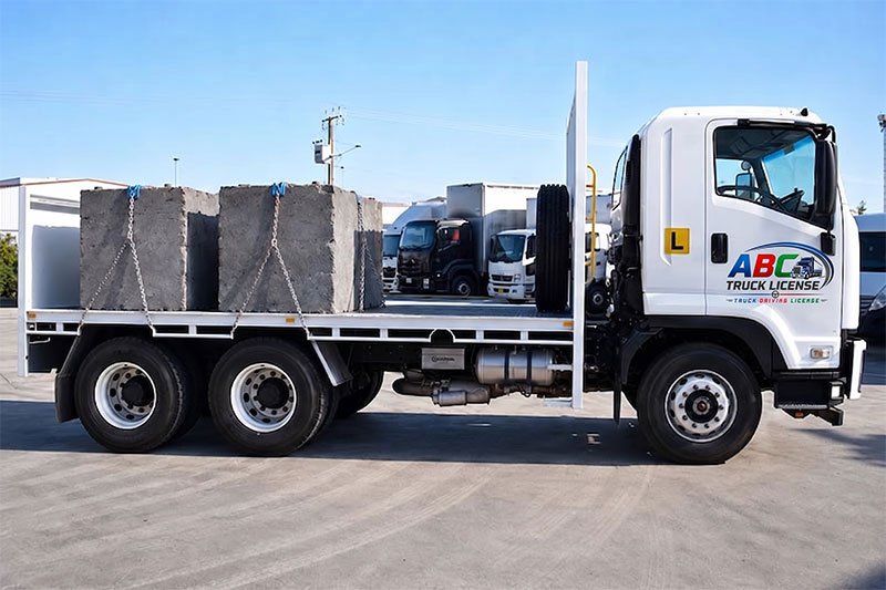 Heavy Rigid truck on an Australian highway during an ABC Truck License training session